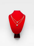 Collar de plata SL925 con zircones cuadradros