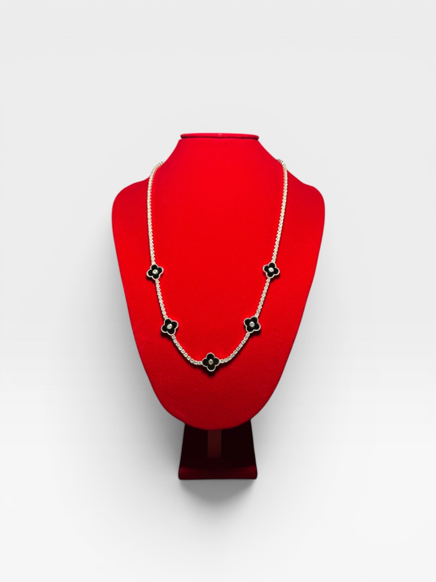 Collar de plata SL925 con trebol verde