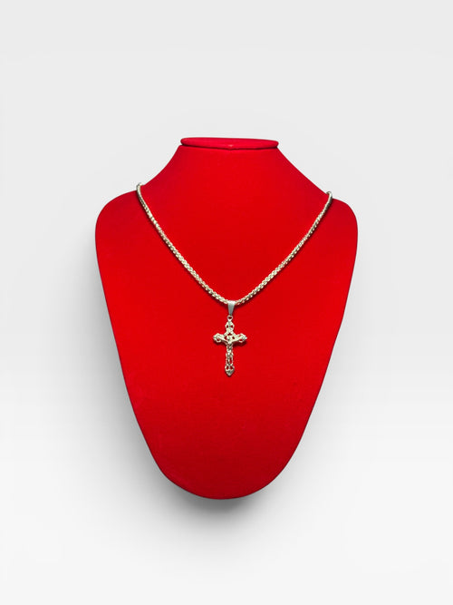 Collar de plata SL925 con colgante cruz