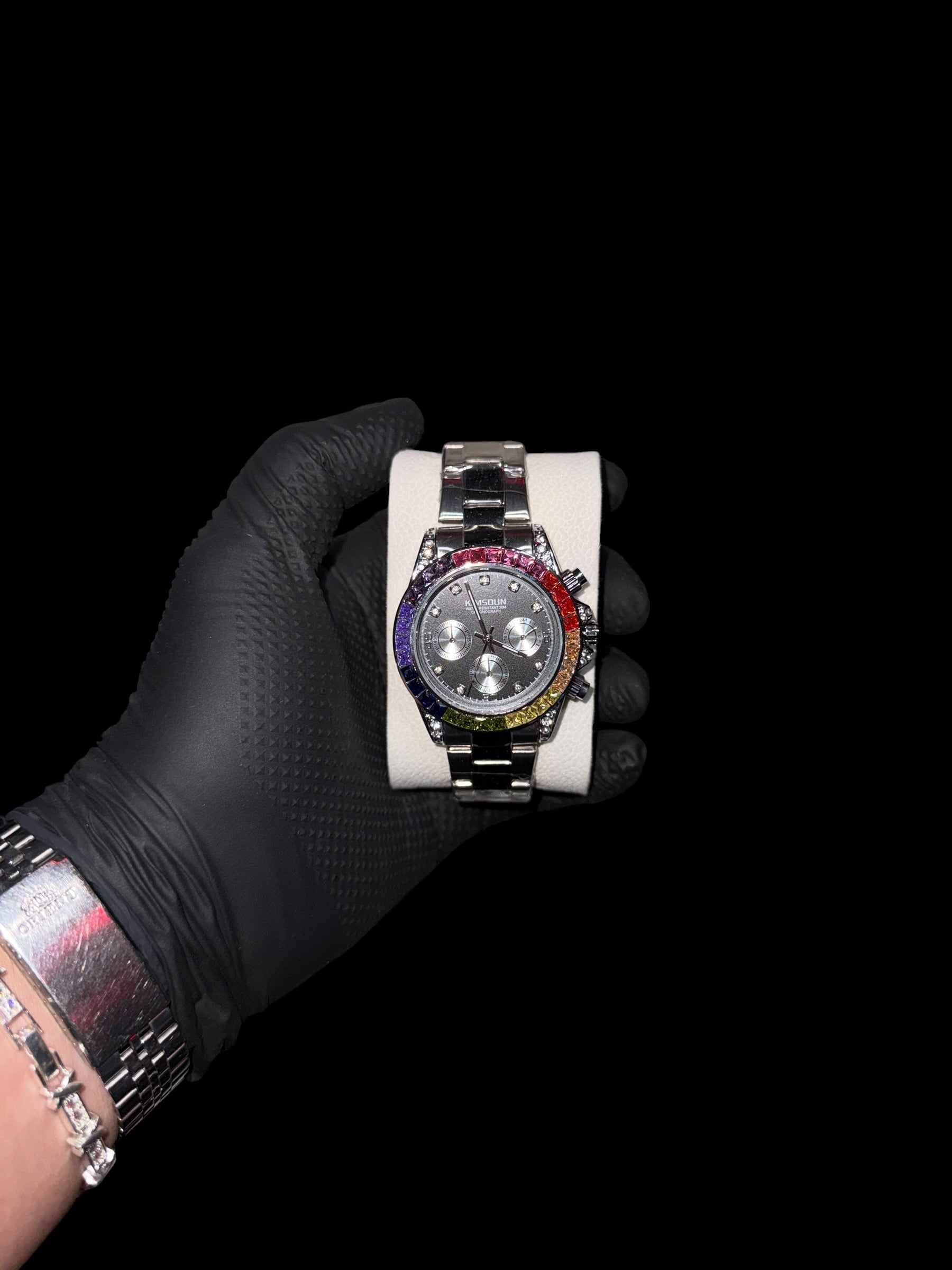 Reloj de hombre con brillos color tipo RLEX