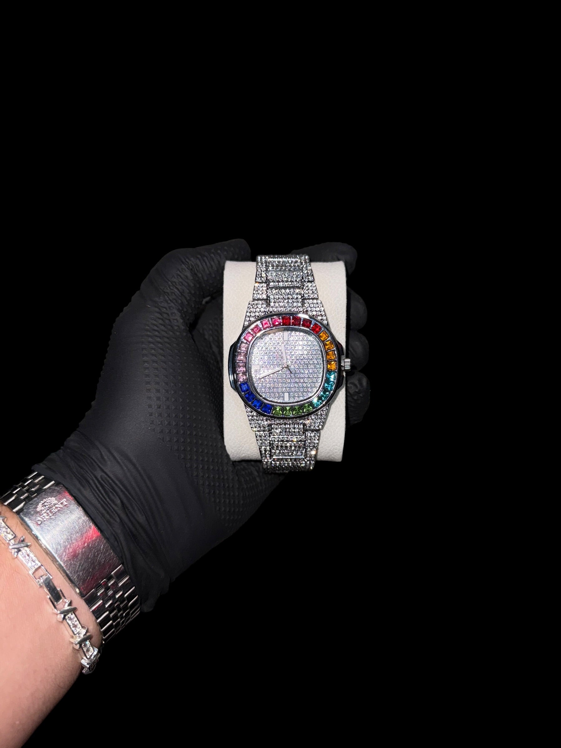Reloj de hombre completo de brillos con colores