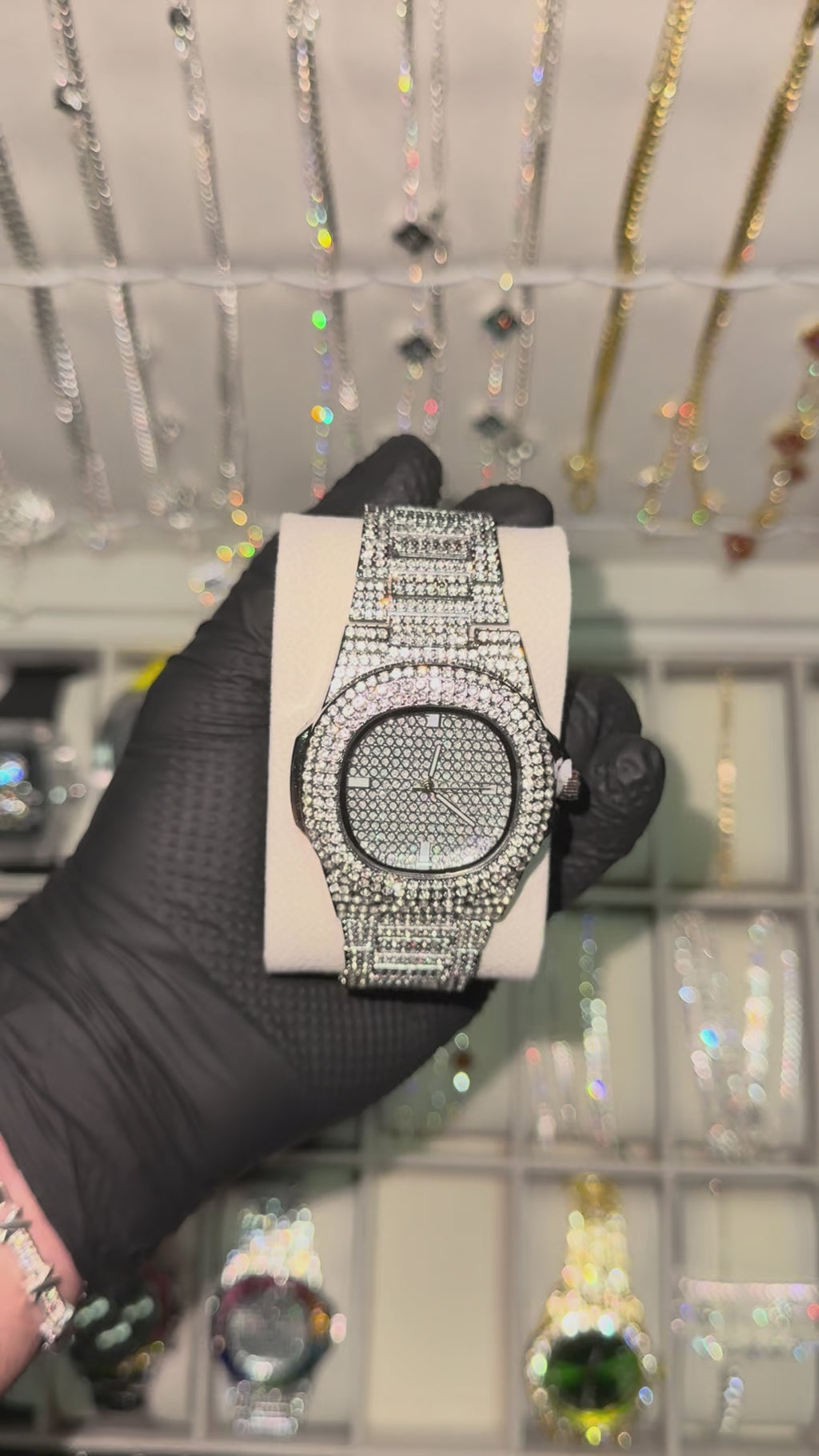 Reloj de hombre completo de brillos